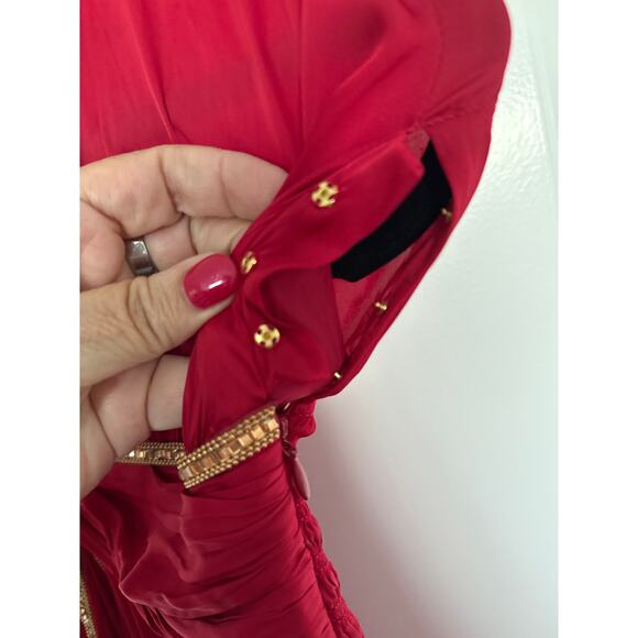 Ramy Brook Melanie Embellished Midi Dress in Scarlet, M - Picture 6 of 9